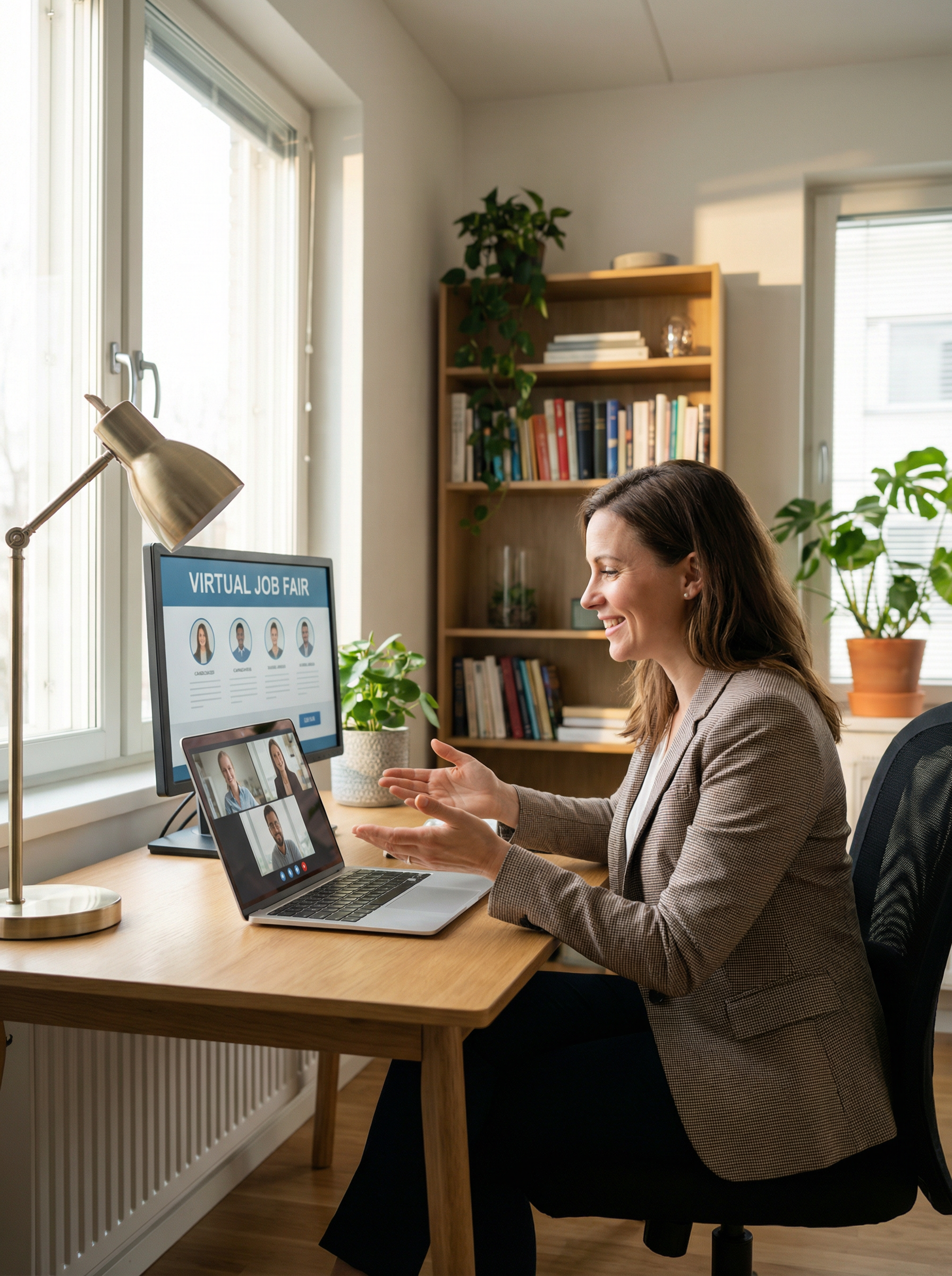 Recruiter conducting live video interviews on the EasyVirtualFair virtual job fair platform