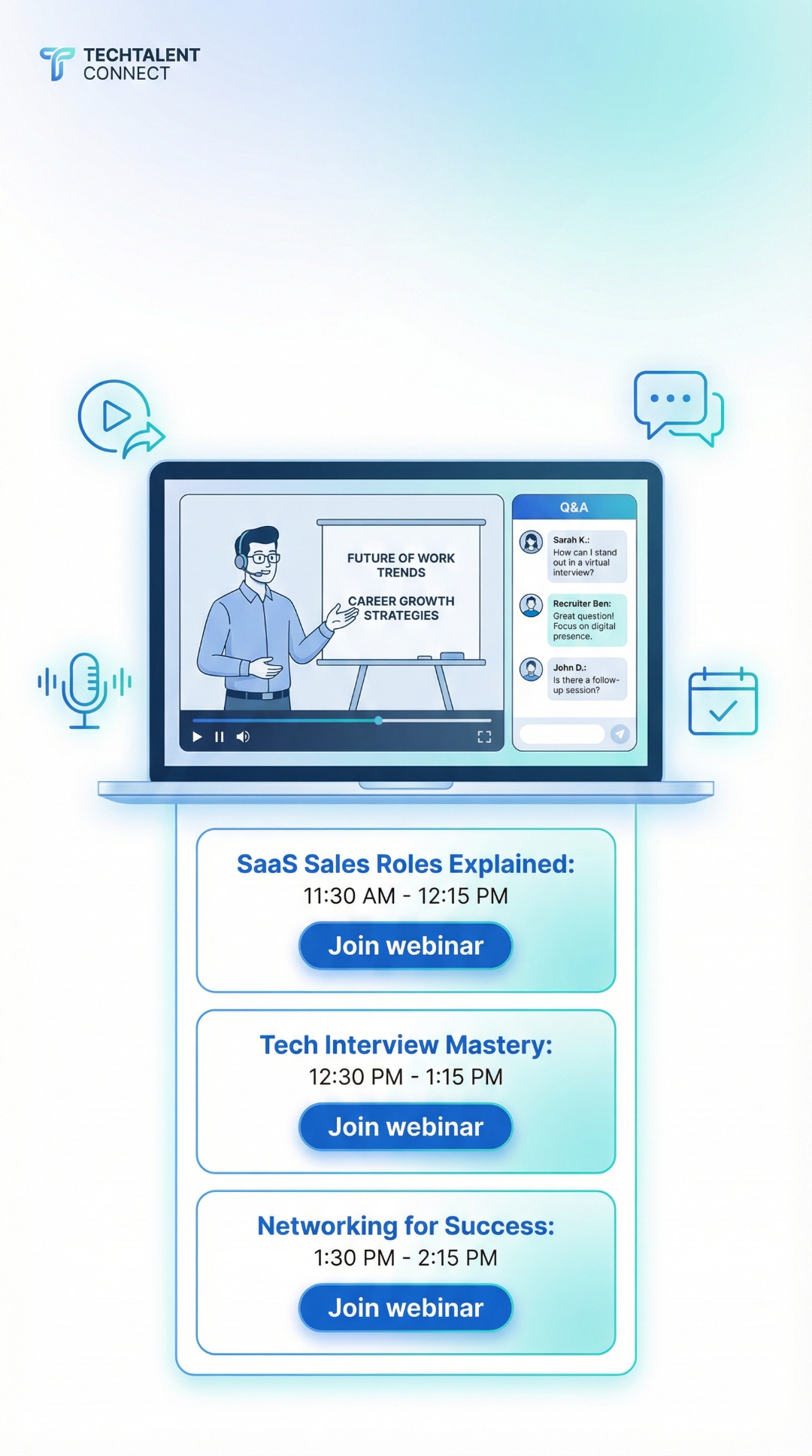 EasyVirtualFair live webinar with Q&A panel and webinar schedule